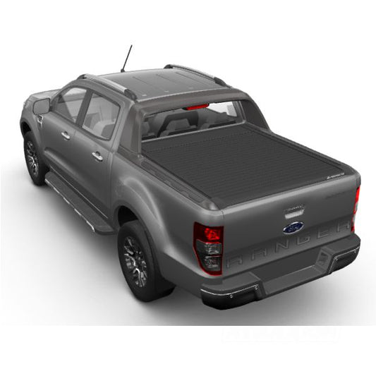 RealTruck - Mountain Top EVOm Manual Rollcover in black for Ford Ranger Wildtrak 11-22 & Ranger Raptor 18-22 DC - Incl locking bracket for tailgate
